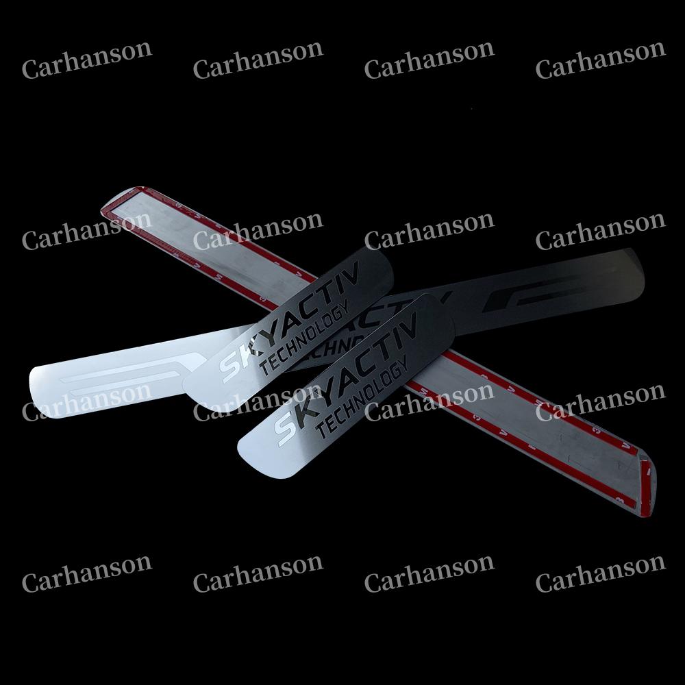 For Mazda 3 CX-5 6 CX30 Car Door Sill Kick Scuff Plate Protector Trim Auto Accessories Threshold Guard Pedal Styling Sticker