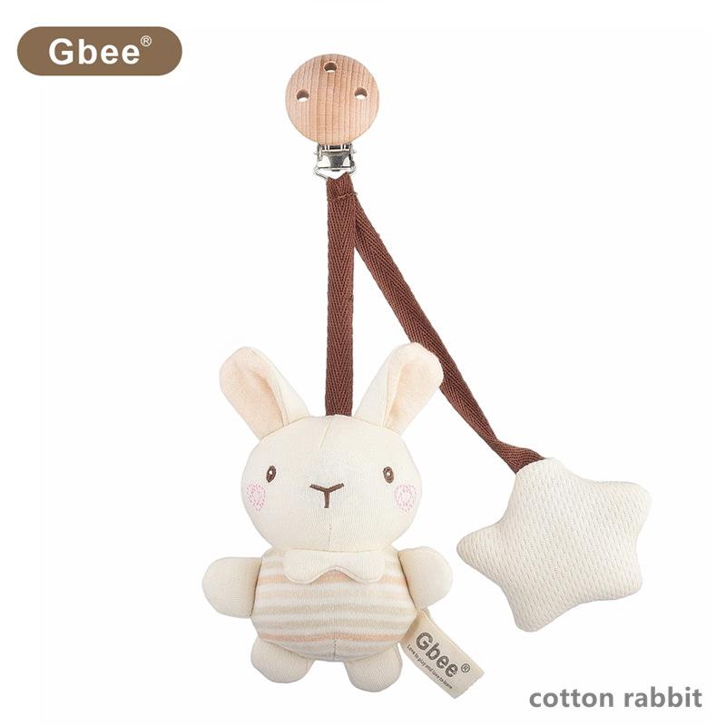 Органическая хлопковая погремушка Gbee для малышей: Деревянная успокаивающая игрушка для кроватки новорожденного