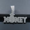 New Men's Full Diamond Chain Hip Hop Style Personalized English MONEY Pendant Necklace