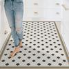 Kitchen Floor Mat Waterproof Non-slip Oil-proof Carpet Green Line Grid Rug Long Size Home Decoration Foot Mats Alfombra