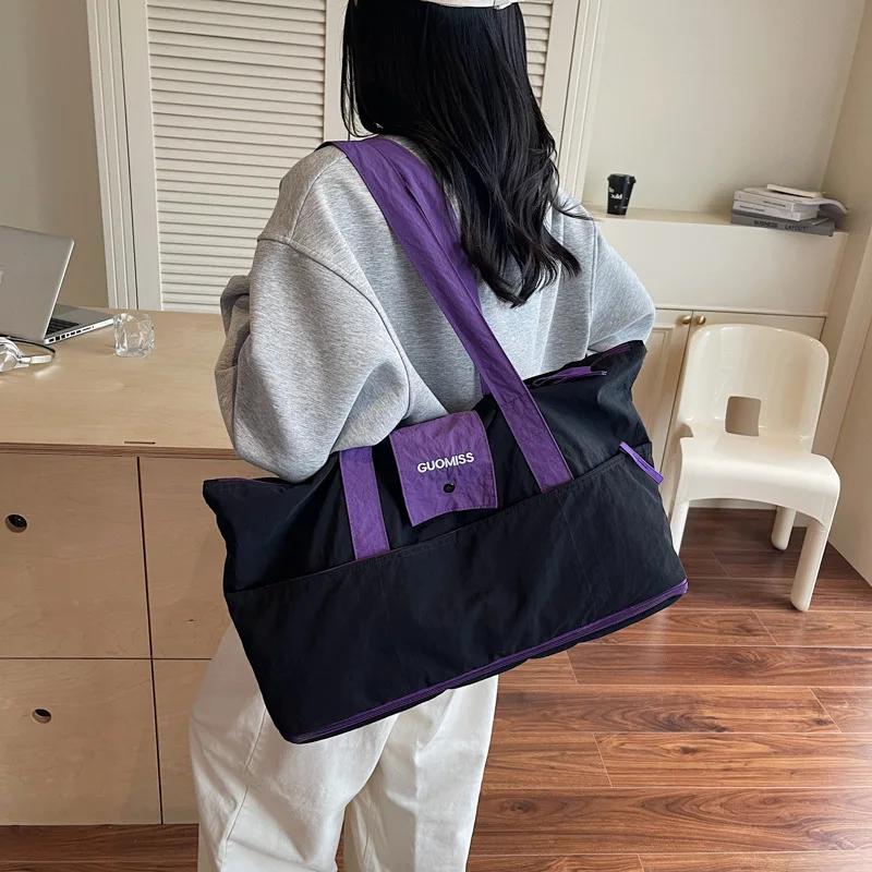 

Large Capacity Expandable Foldable Travel Bag Lightweight Oxford Quick Drying Gym Sports Weekend Overnight Business Carryall