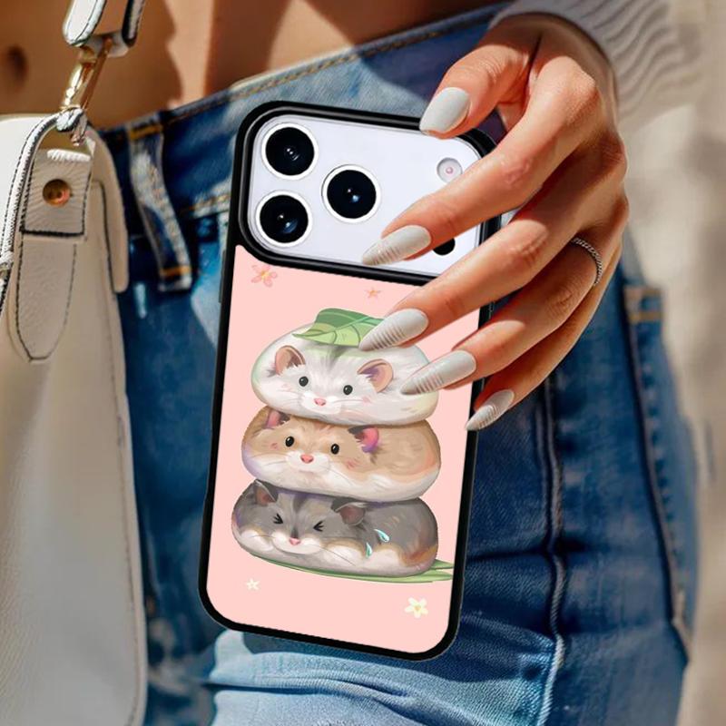 Cute Lovely Pet Hamster Phone Case For iPhone 17 Air 14 15 13 12 Max Cover For Apple 14 15 16 16e 11 Pro Max Plus