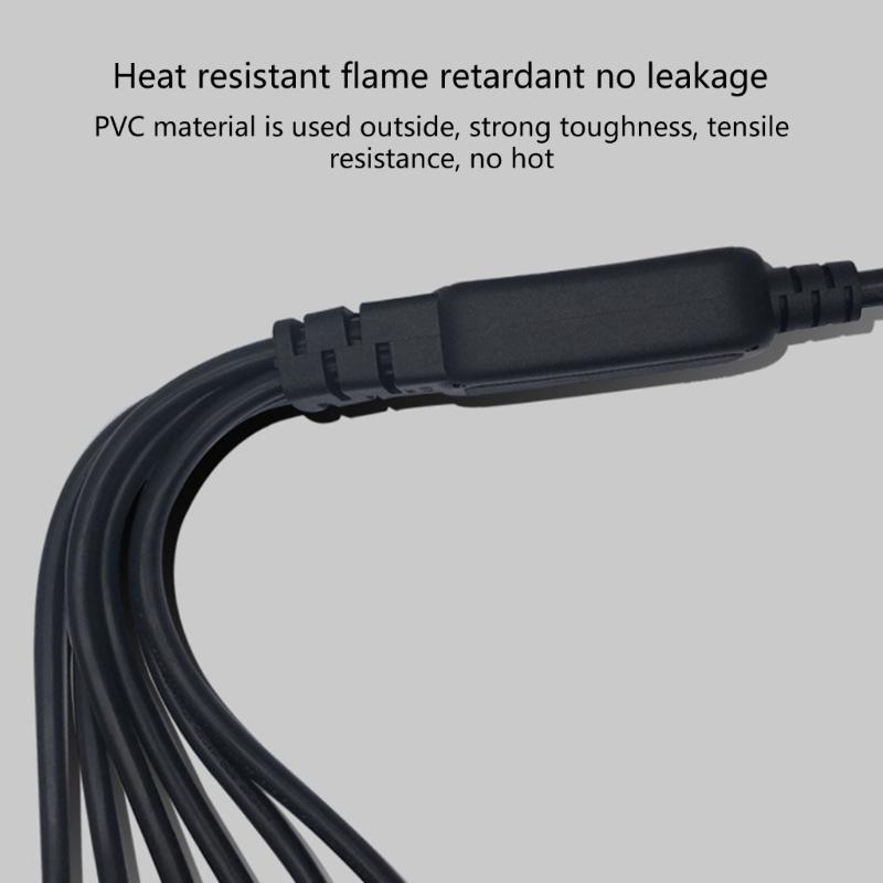Flexible PDU C14 to 6xC13 Power Extension Cable Power Cord for Multiple Device PC Monitor 10A250V Power Distribution