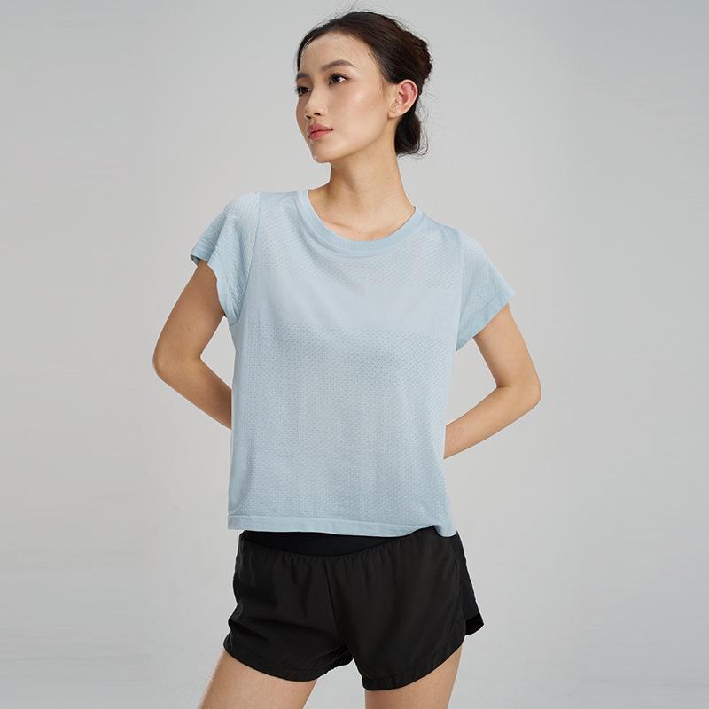 Women s Short Sleeve High-Quality Breathable Stretch Sportswear: Lightweight, Quick-Dry Fitness and Running Top S