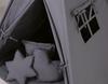 Tipi tent for children + mat + pillows + feather pendants - anthracite