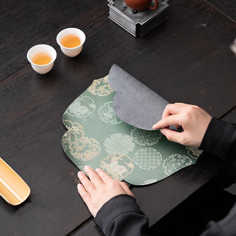 New Chinese Style Tea Mat Retro Table Cloth Towel Brocade Waterproof Anti-scalding Absorbent Tea Table Mat Teapot Teacup Mat