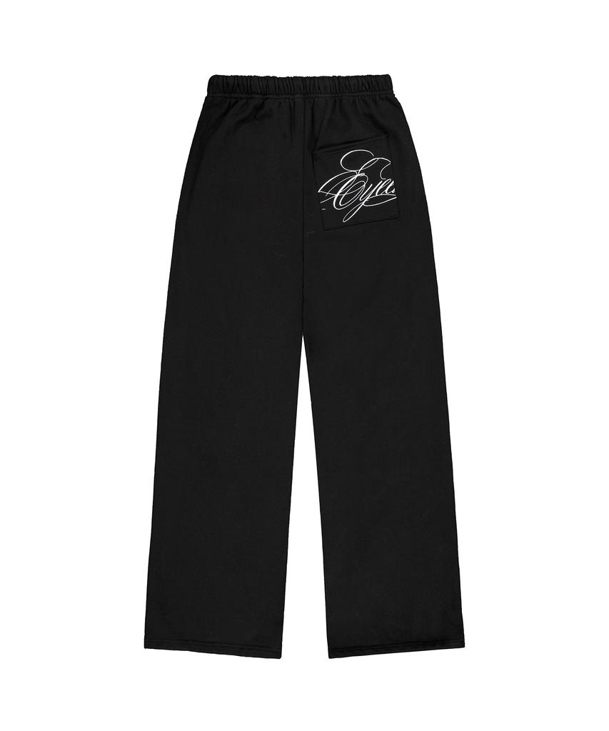 Iwaiial Script Logo Damage Sweatpants - Black
