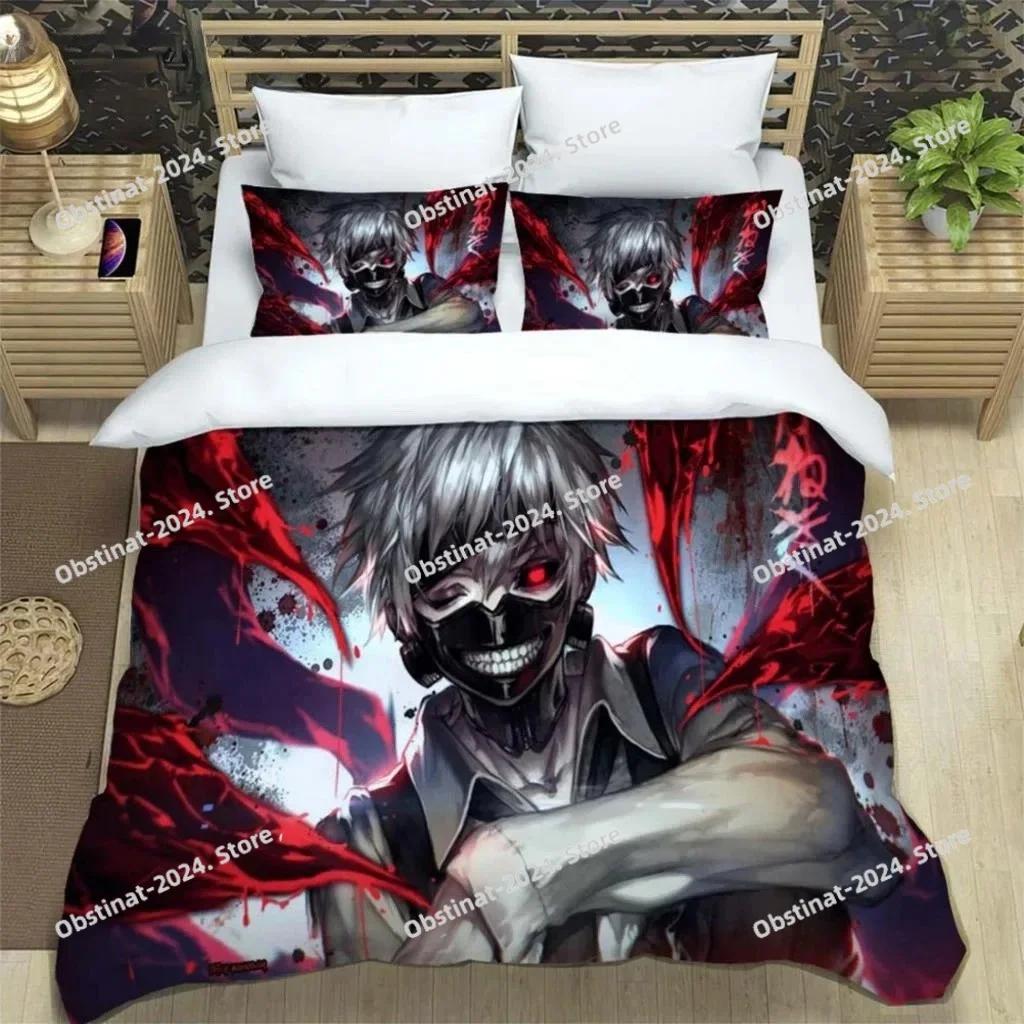 Japanese Fashion Anime Digital Beding Set Printed Bed Linen Set With Pilowcase Bed Soft Duvet Cover Single Double Quen Super King-Sized Dimensionsd