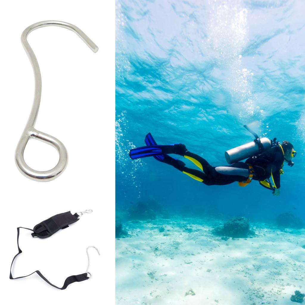 Stainless Steel Reef Hook Diving Single Hook Underwater Free Dive Reef Hook Replacement Snorkeling Gear Easy-to Use