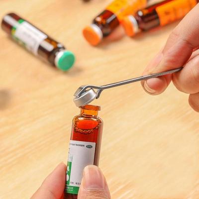 2 ks Nerezový otvírák na lahvičky s perorálním roztokem Přenosný otvírák na ampule Otvírák na konzervy Kuchyňské doplňky Nástroj na otevírání lahviček