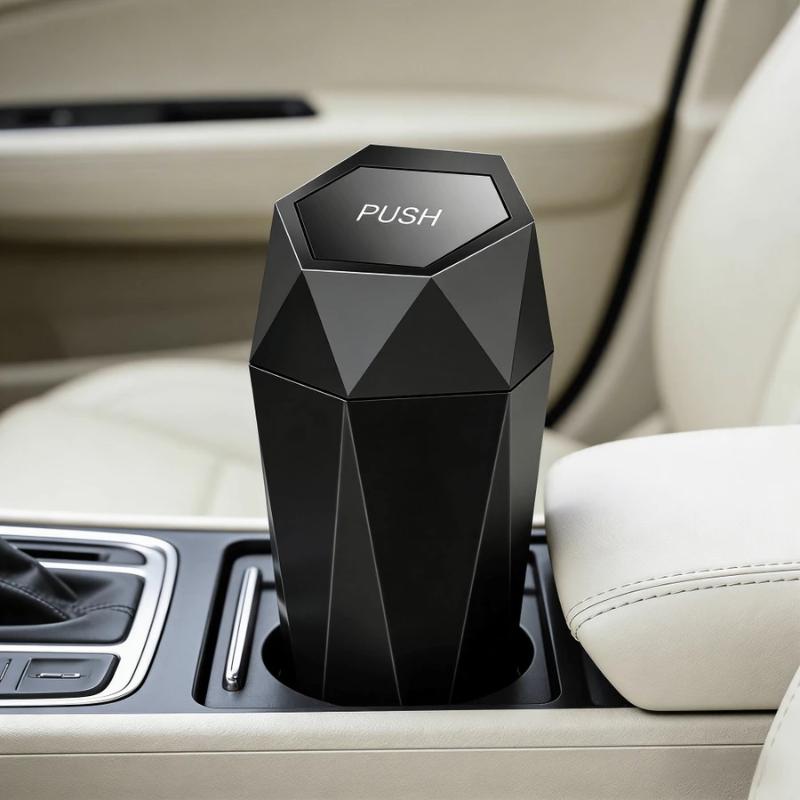 Auto-Innenmülleimer mit Deckel Leicht zu reinigen Universelle Fahrzeug-Aufbewahrungsbox Multifunktionales Auto-Organizer-Zubehör für den täglichen Weg