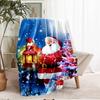 Christmas Santa Claus Theme Printed Blanket - Perfect for Couch, Bed, Travel & Outdoor Use | Machine Washable, Cozy & Durable.