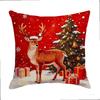 Christmas Pillowcase Grey Red Cartoon Santa Snowman Elk Sofa Cushion Cover Home Bed Car Decor Merry Christmas 45cm X 45cm