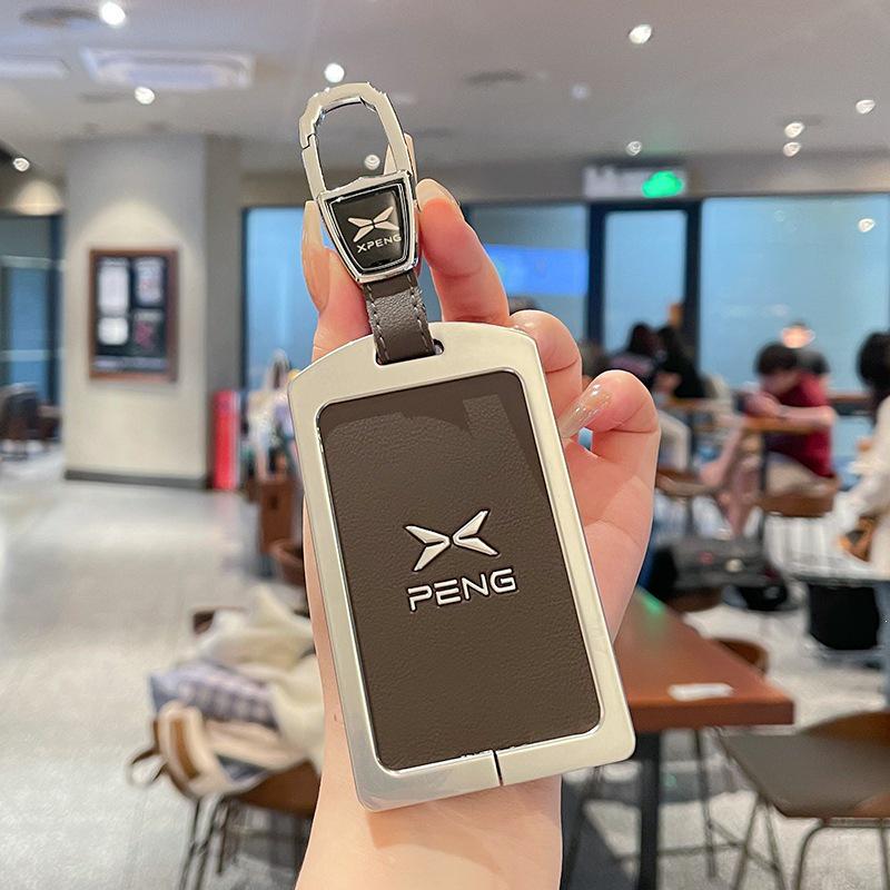 XPeng P7+ 2024 NFC Card Key Case - MONA M03 Car Metal Leather Remote Control Cover.
