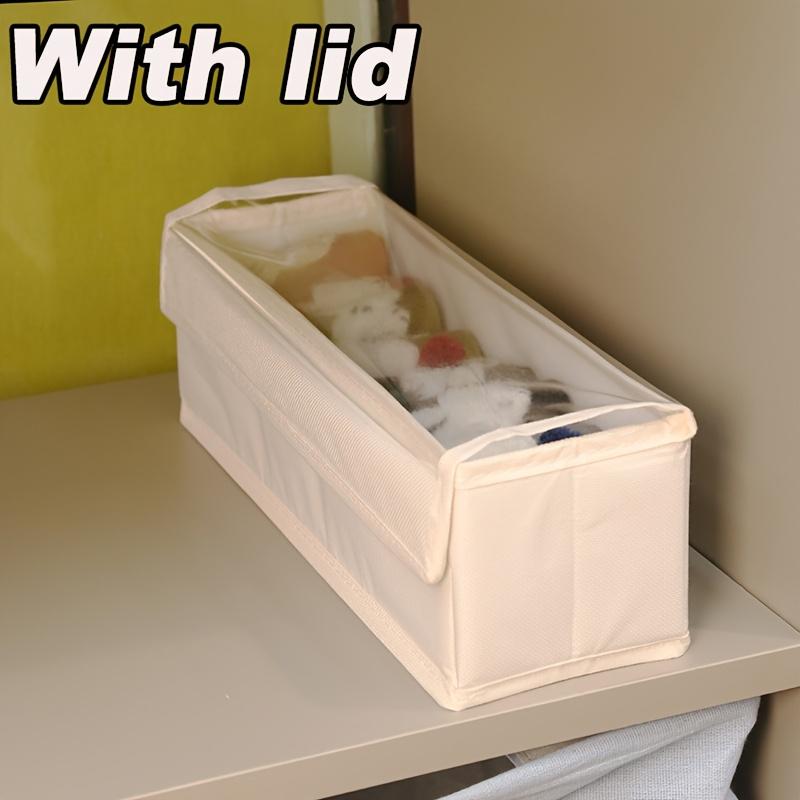 Panties Sock Storage Box Dustproof Fabric Storage Box with Lid Cabinet Underwear Organizer Foldable Bedroom Clothing Storage Bag