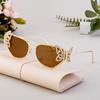 Rhinestone Sexy Cat Eye Punk Sunglasses Women 2025 Luxury Vintage Metal Frame Butterfly UV400 Protection Eyewear For Ladies