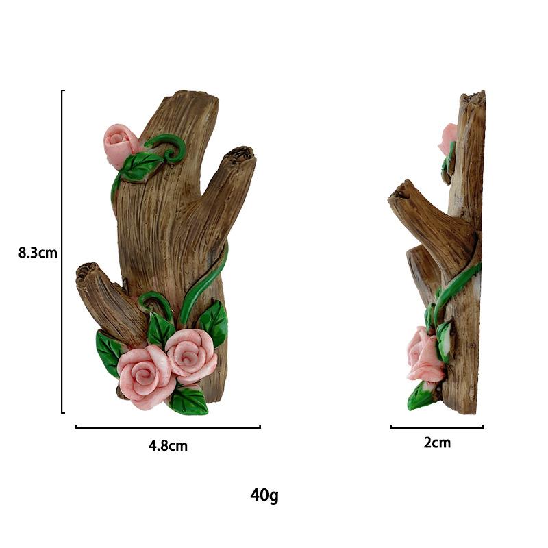 Creative Resin Tree Branch Hook Adhesive Clothes Storage Key Holder Entrance Convenient Nail-Free Simulation Design