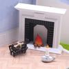1Pcs Dollhouse Miniature Simulation Furniture Vintage Natural Wooden Fireplace Model Home Creative Adornment Decoration