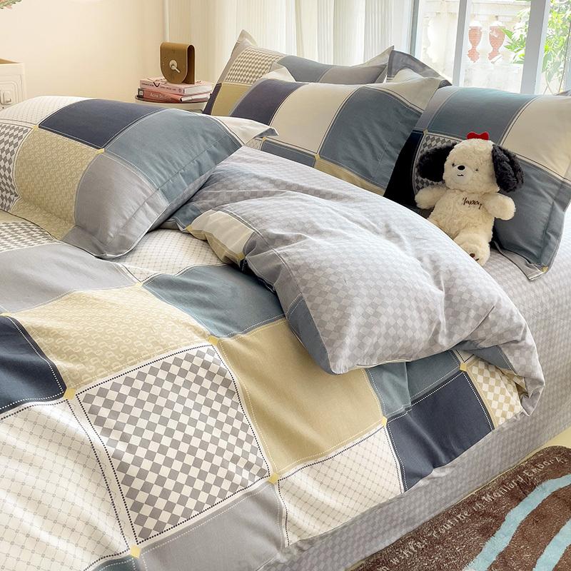 2024 Hot Flora Style Bettwäscheset aus 100 % Baumwolle, bedruckt, vierteiliges Set, Bettlakenset aus reiner Baumwolle, Bettbezug, Queen-Size-King-Size