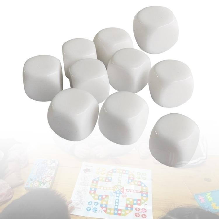 10Pcs 16mm Acrylic Dices with Smoothed Top Round Blank Six Sided Dices