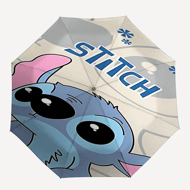 Stitch, Cute Themed Automatic Opening and Closing Umbrella, Brightly Colored 8-rib Portable Umbrella, Suitable for Men and Women, A Perfect Gift for C