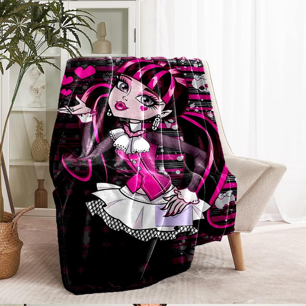 Monster High Theme Printed Blanket - Perfect for Couch, Bed, Travel & Outdoor Use | Machine Washable, Cozy & Durable.