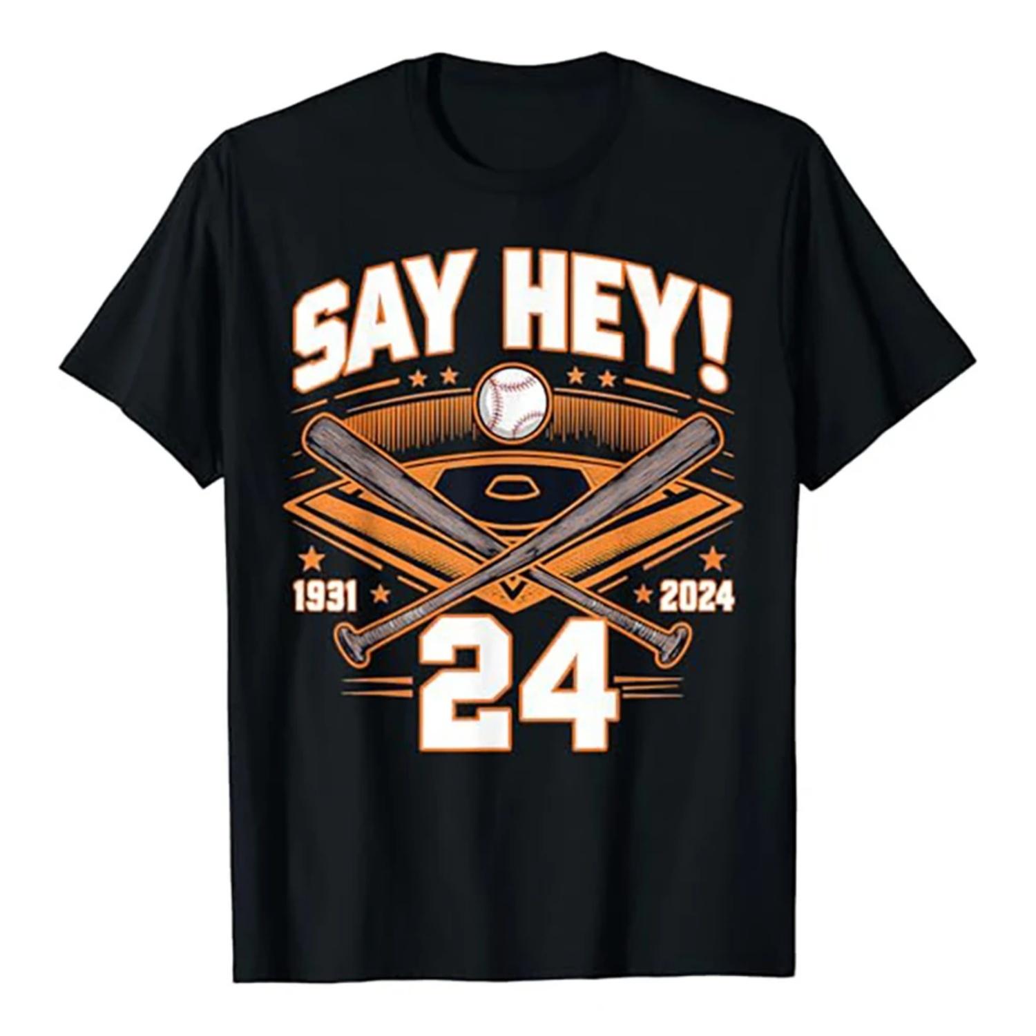 

Fashion Mays Willie Tribute San Francisco say hey 1931 2024 T-Shirt Casual USA Leisure O-neck Style Print Tops Tee 01336 XXXXXL чорний