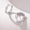 Initial Gemstones Hoop Earrings Small Silver Color Round Huggie Wedding Party Jewelry for Women