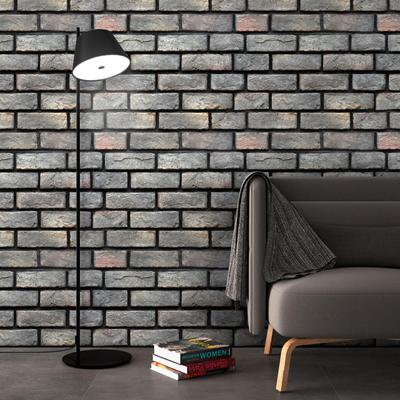 3D Stone Brick Pattern Peel and Stick Wallpaper Stone Brick Wallpaper Waterproof Self-Adhesive Backsplash Easily Removable Wall Covering