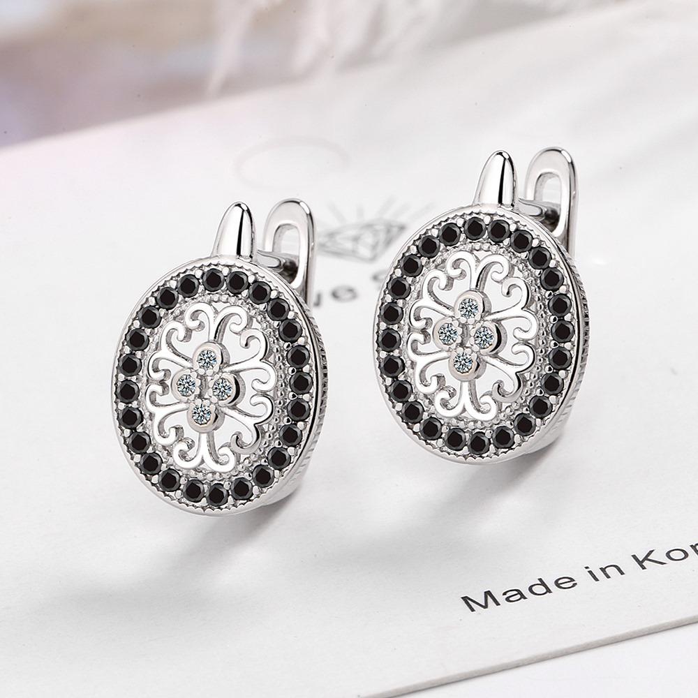 925 Sterling Silver Shining AAA Zircon Flower Earrings for Women's Temperament Banquet Jewelry Anniversary GiftGood product