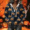Women's Long Sleeve Halloween Print Pullover Hoodie Sweatshirt with