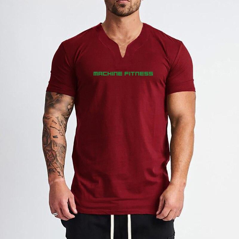 Do The Work  Muscleguys Brand Fashion Breathable V Neck Mens Slim Fit Gym Sports Casual Summer Bodybuilding Fitness Short Sleeve T Shirt