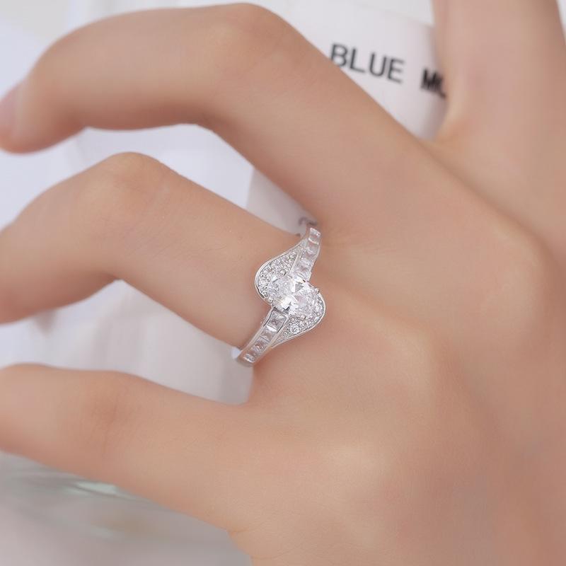 Elegant European & American Fashion Copper Ring with AAA Zircon - Irregular Luxury Design