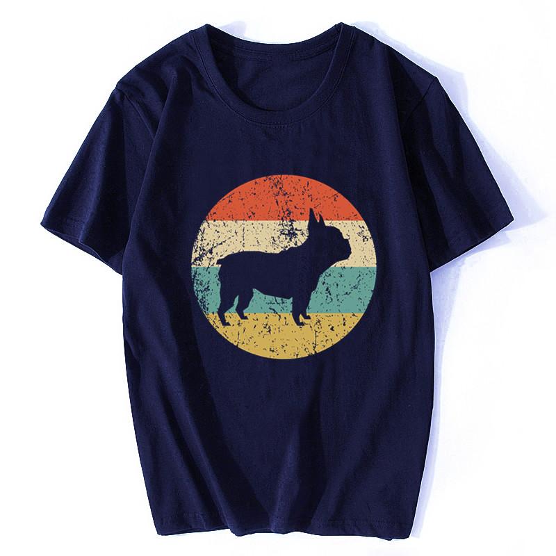 French Bulldog Shirt Retro French Bulldog UnisexS TShirt Dog Icon Design New Cool Short Sleeve Unisex Casual T Shirts harajuku S