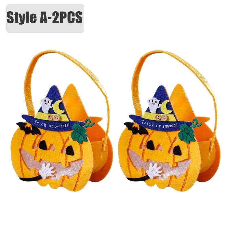 1-6 STÜCK Halloween Süßigkeitenbeutel für Kinder Filz Kürbis Geschenk Tragetasche Feiertagsparty Halloween Dekorationen Zubehör