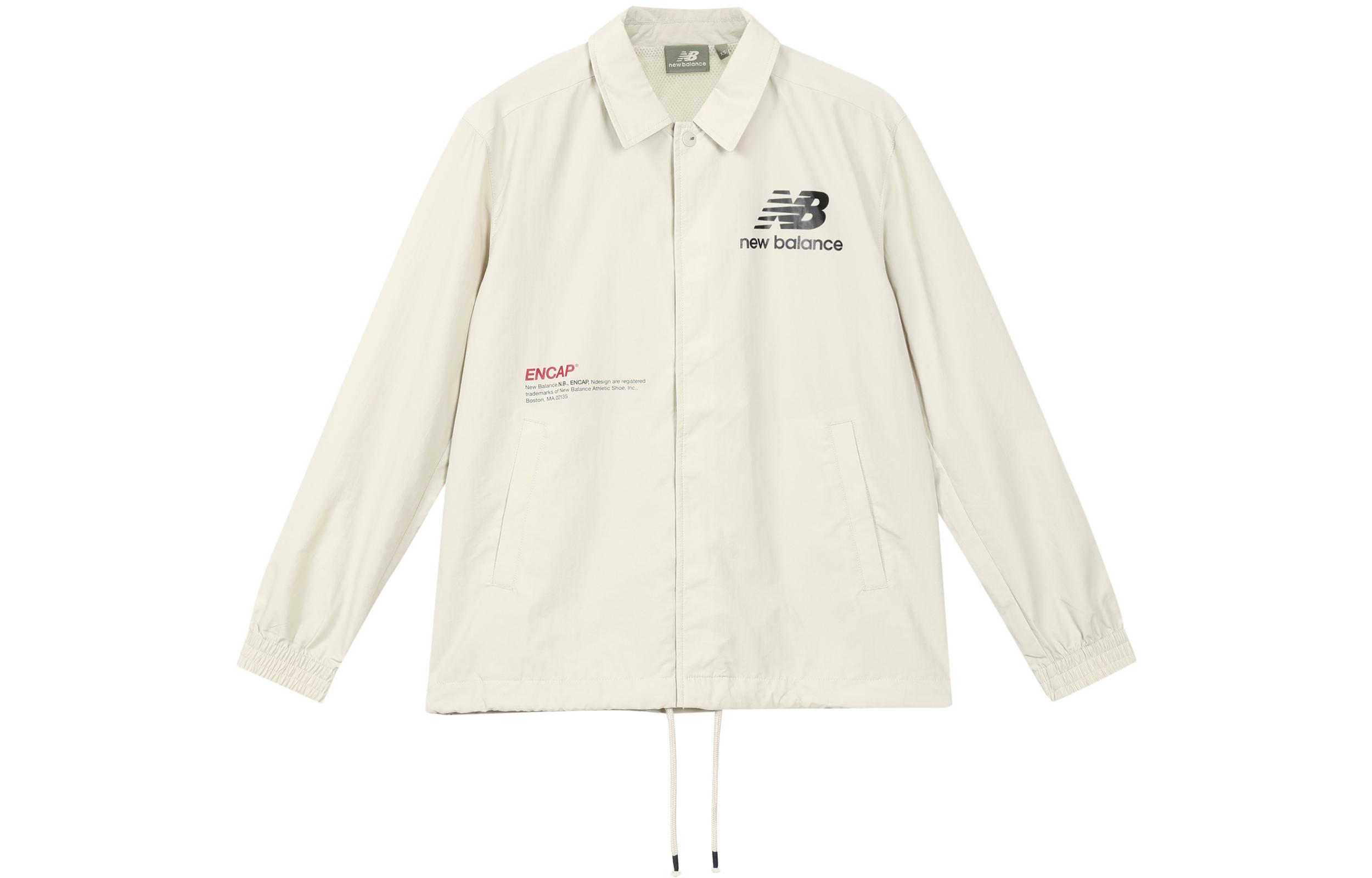 New Balance Jackets Unisex Ecru Lapel Moderate Other NAA24013-BEI M