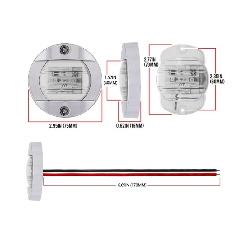 Rundes LED-Licht mit 75 mm Durchmesser für Marineyachten 12/24V Kabinen-Deckleuchten