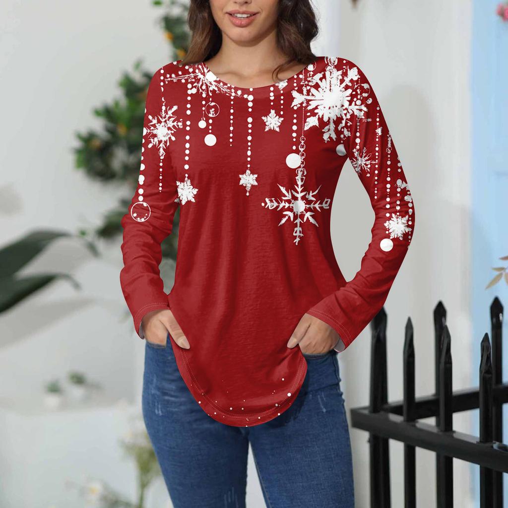 Koszulki damskie jesienne codzienne koszulki z długim rękawem bluza vintage z nadrukiem graficznym top pulower walentynki