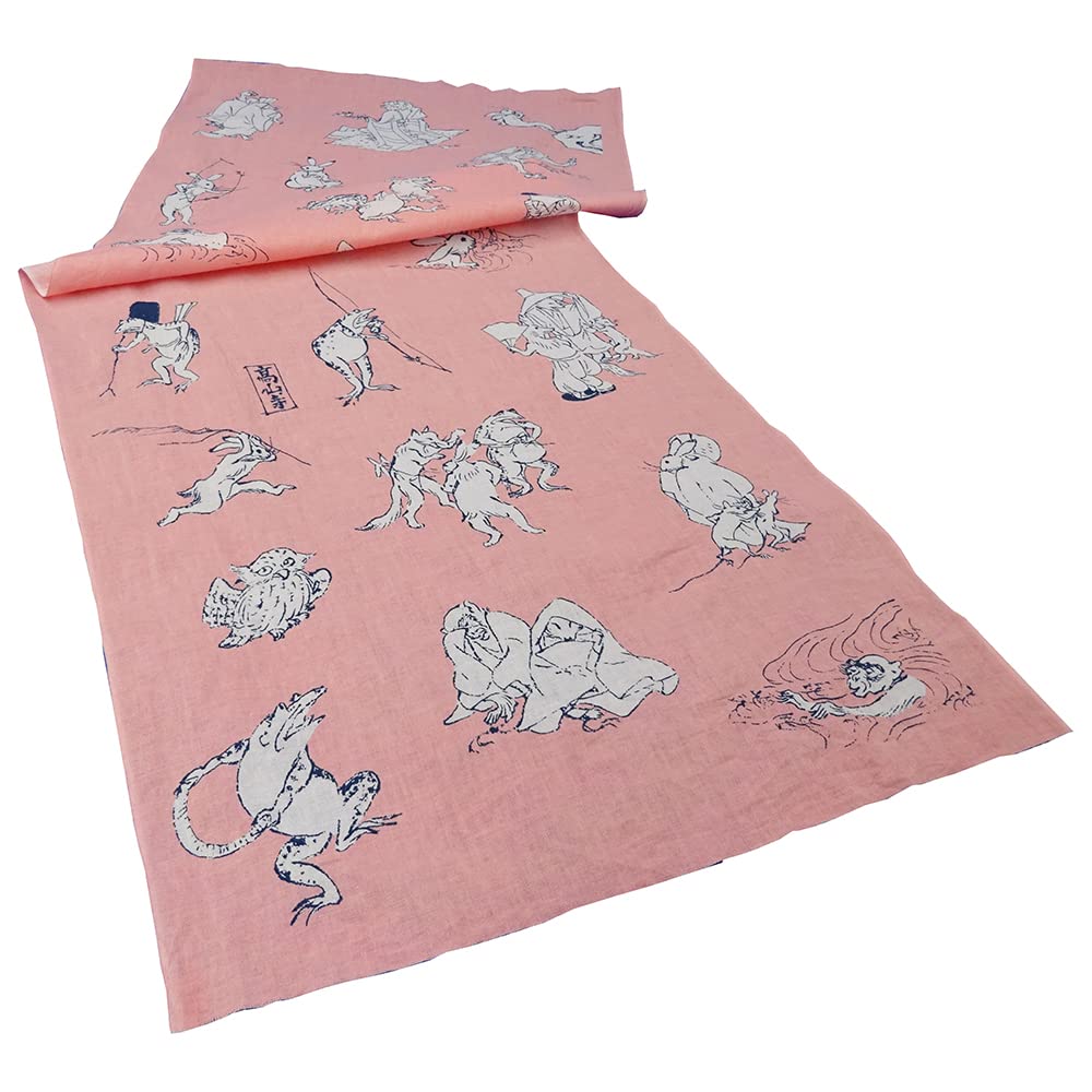 Geisodo Tenugui Pink (Choju Giga) T-22