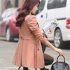 Spring Korean Slim Trench Coat för kvinnor Plus Size A-linje dubbelknäppt kvinna jackor