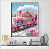 Train Diamond Painting Set, 5D Fantasy Colorful Rhinestone Decoration, DIY Diamond Embroidery Crafts and Crafts Decoration Home Wall Mural