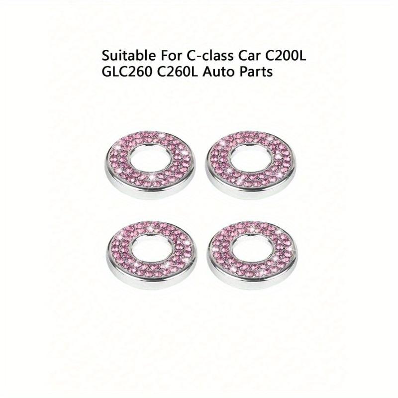 4pcs White Car Interior Door Lock Cover Ring Trim Accessories Fit for Mercedes Benz C-class C200l Glc260 C260l