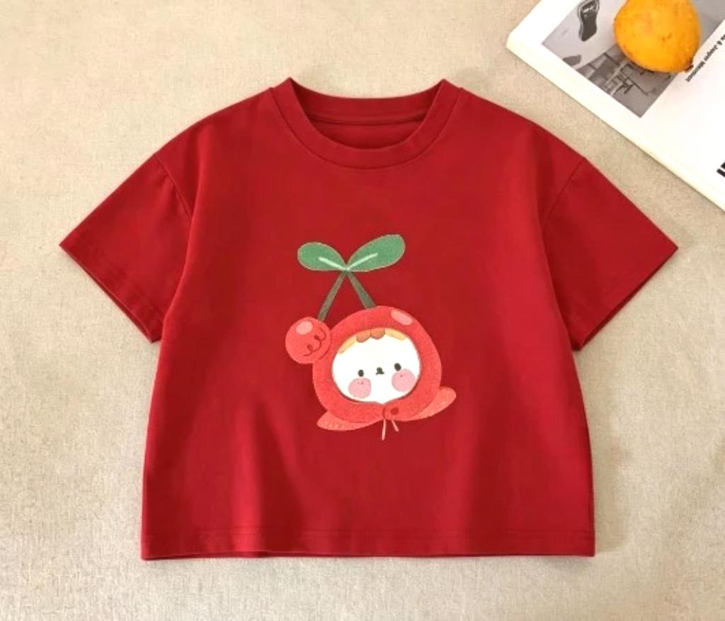 Summer Essential Kids Short Sleeve T Shirt Adorable Fruit Prints Soft Children Tops for Kids Kawaii Tops Y2K Children Tshirt