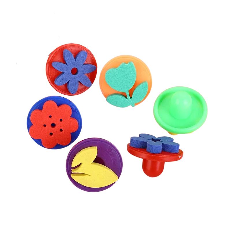 

Children Toddler Sponge Stamp Brush Kits Flower Drawing Toys for Children Paint Educational DIY Art Craft Creativity Tools