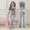 Girls Casual Short Sleeve Printed Outfit Set for Daily Summer Wear