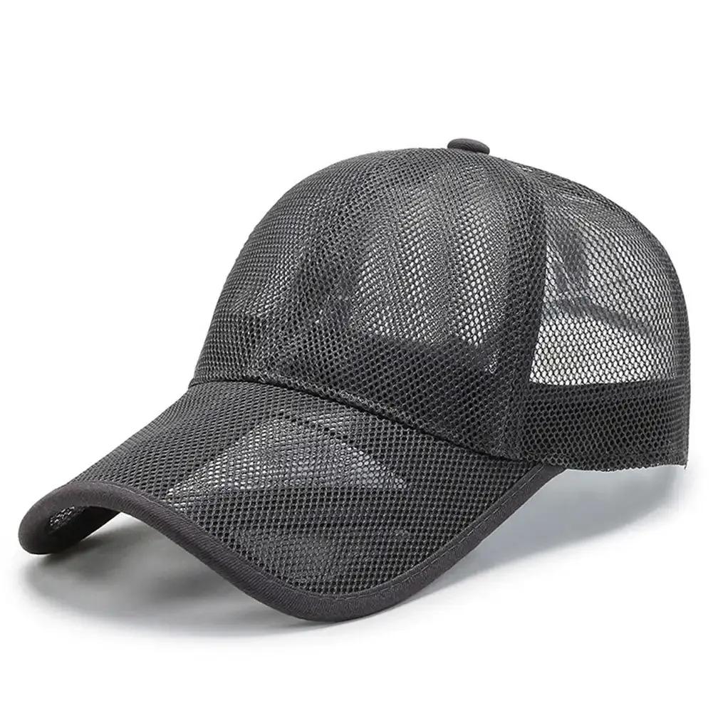 Chapeau de pêche pour homme Été Casquette de baseball entièrement en maille Unisexe Casquette de camionneur Casquettes de camionneur Séchage rapide Chapeau de golf pour la course à pied Casquette snapback réglable