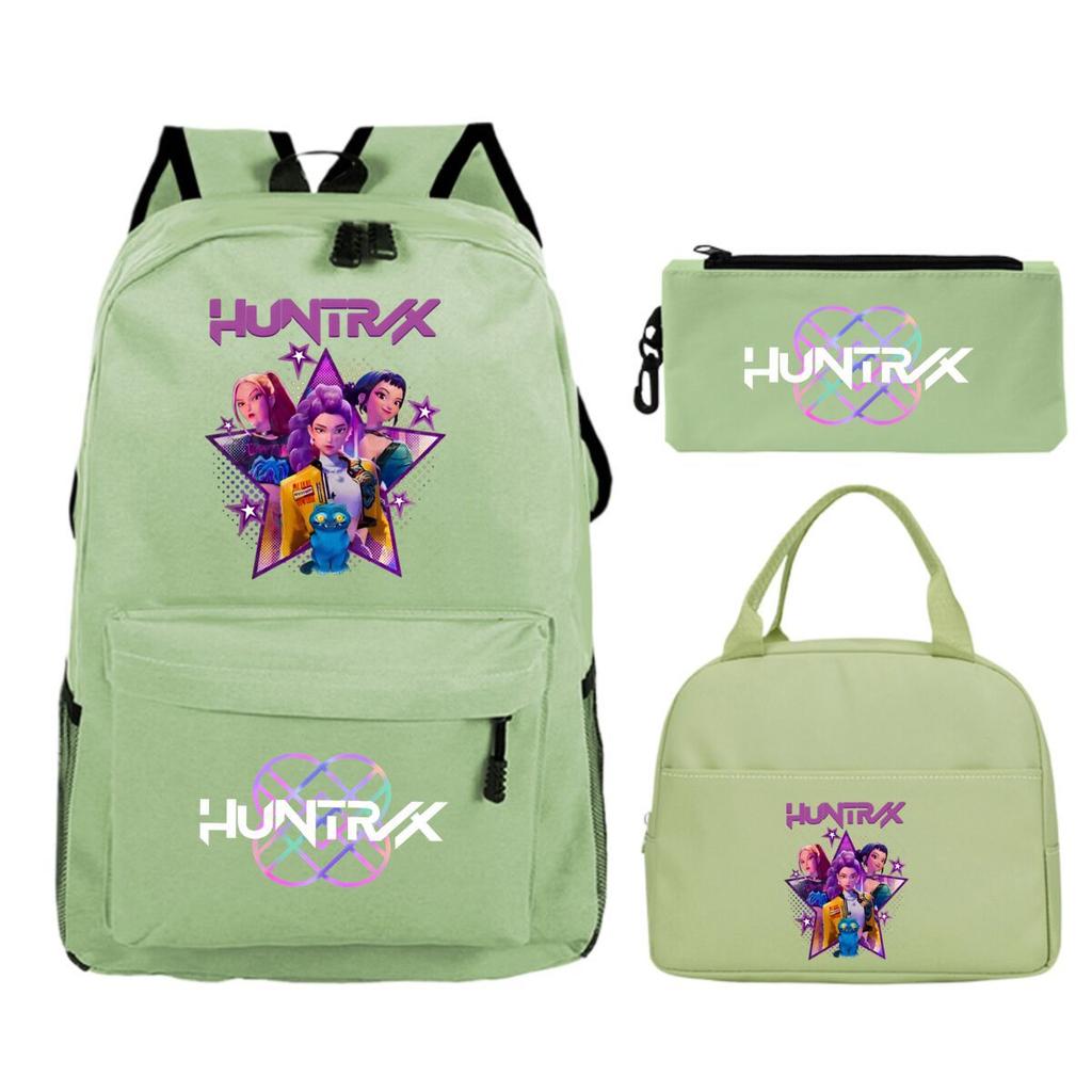 Dämonenjäger Mädchengruppe Peripherieartikel dreiteiliger Schulranzen Grenzüberschreitender Campus Grund- und Sekundarschüler Freizeitrucksack Federmäppchen