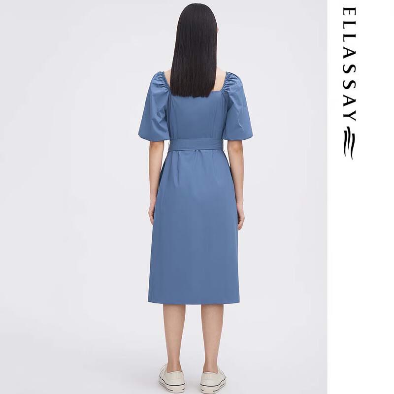 ELLASSAY Women's French Square Neck Cotton-Blend Midi Dress