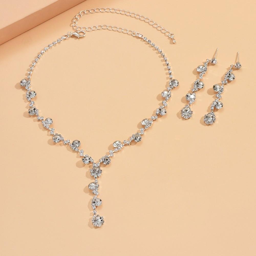 2/3pcs Matching Jewelry Rhinestone Jewelry Set Crystal Bridal Jewelry Set  Party