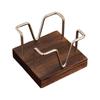 Iron Wire Note Block Stand with Wood Base Desk Notepads Storage Box Memo Pad Organizers Stand For Office Desk 94x94mm